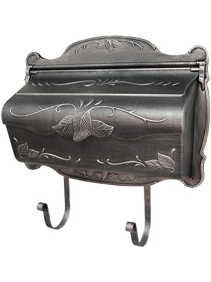 Floral Design Cast-Aluminum Horizontal Mailbox in Swedish Silver.